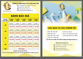 BẢNG GIÁ GIÚP VIỆC THEO GIỜ